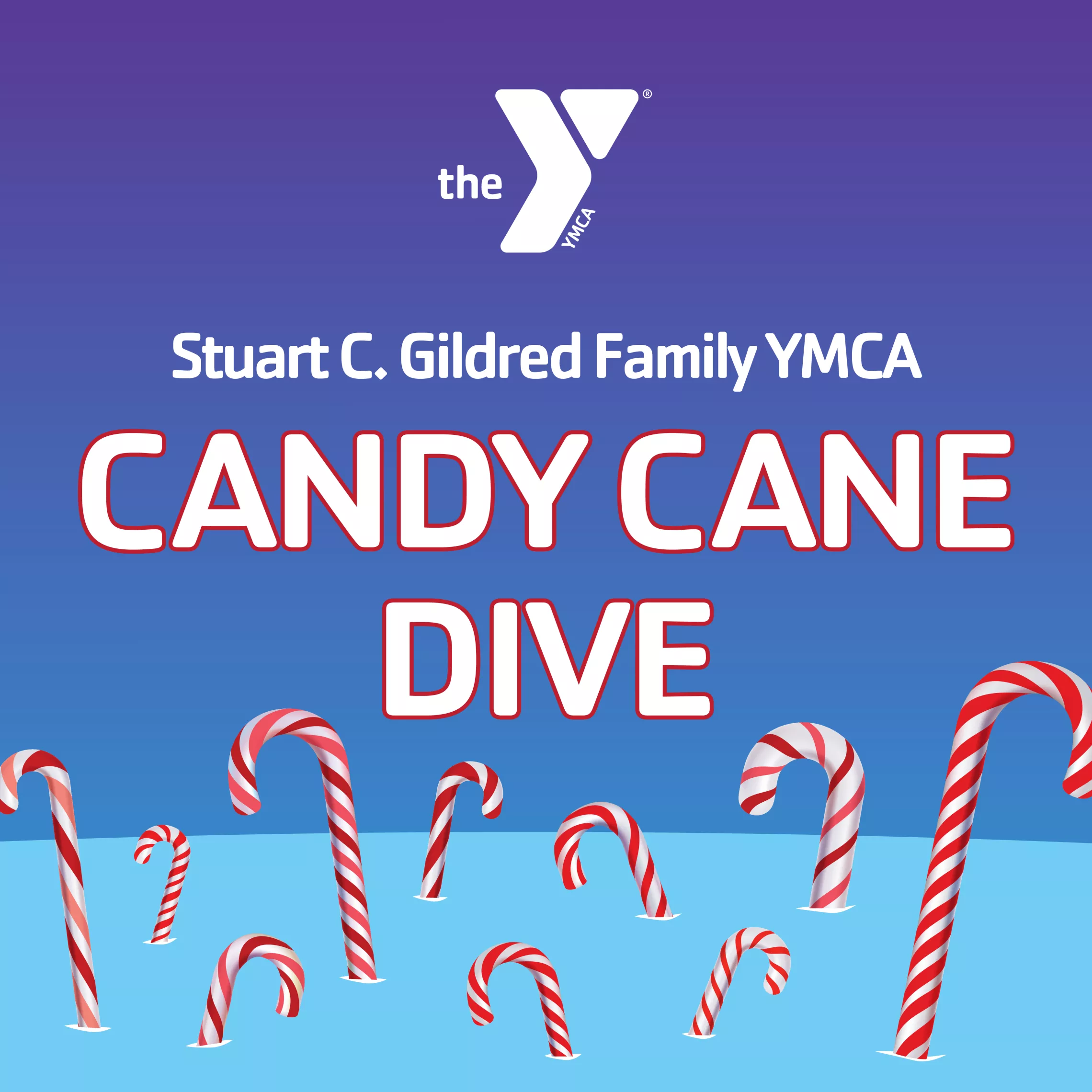 Candy Cane Dive graphic of candy canes in water